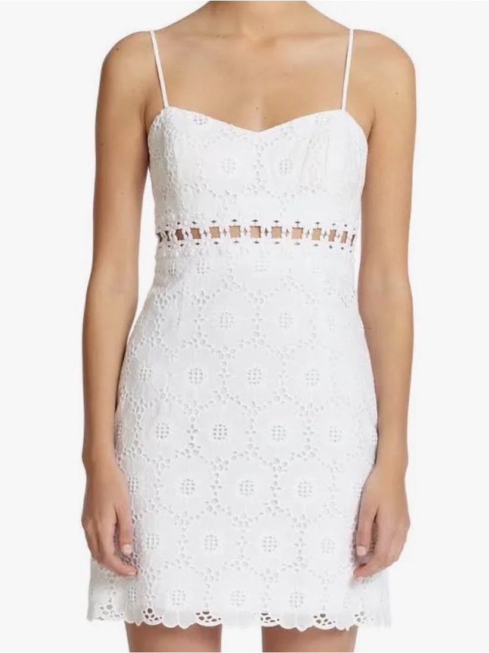 Lilly Pulitzer White Eyelet Spaghetti Strap Cocktail Dress